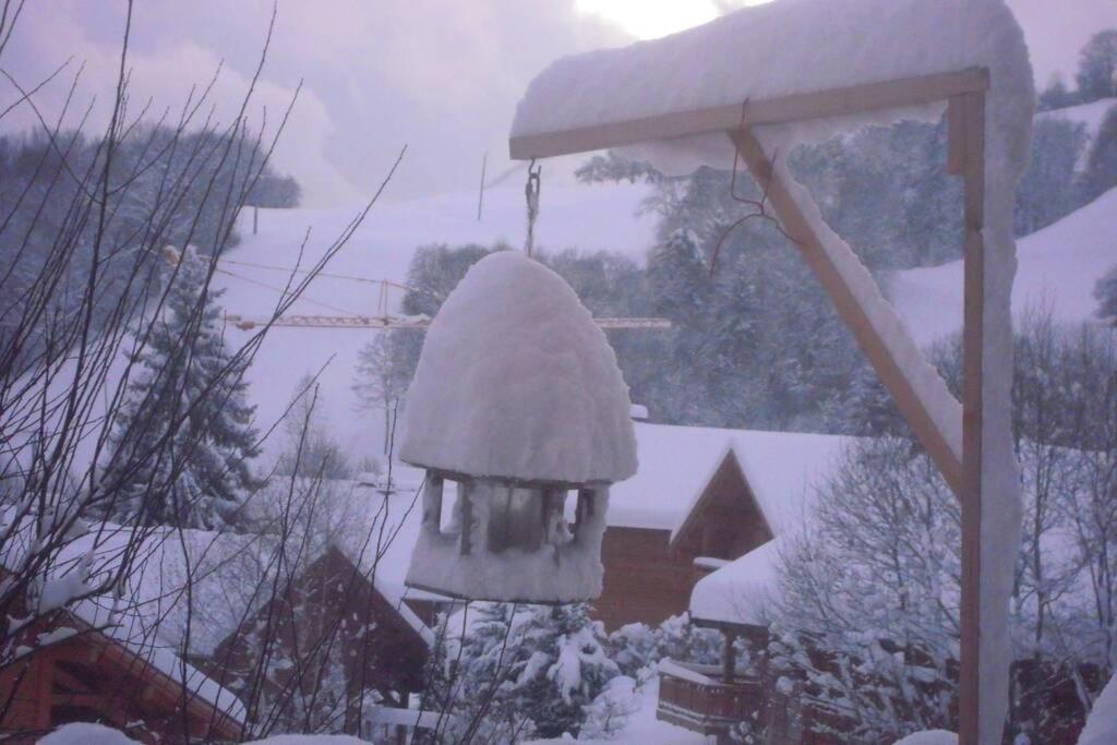 A4 Km De Megeve Tres Joli Studio Avec Jacuzzi ,Vue Sur Les Montagnes Au Calme Praz-sur-Arly Εξωτερικό φωτογραφία