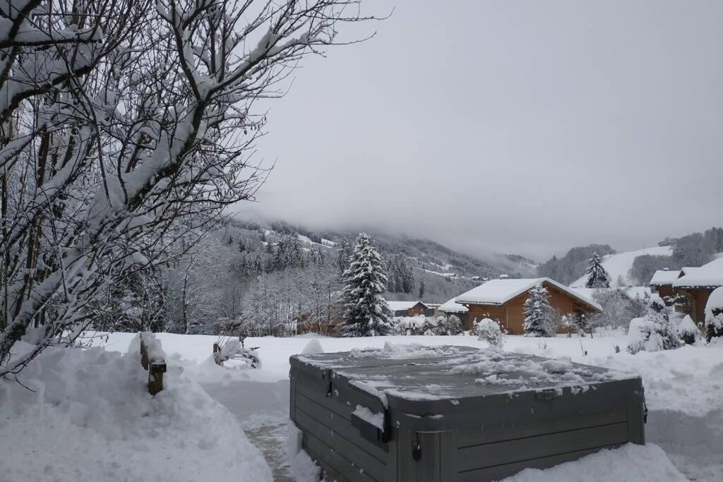 A4 Km De Megeve Tres Joli Studio Avec Jacuzzi ,Vue Sur Les Montagnes Au Calme Praz-sur-Arly Εξωτερικό φωτογραφία