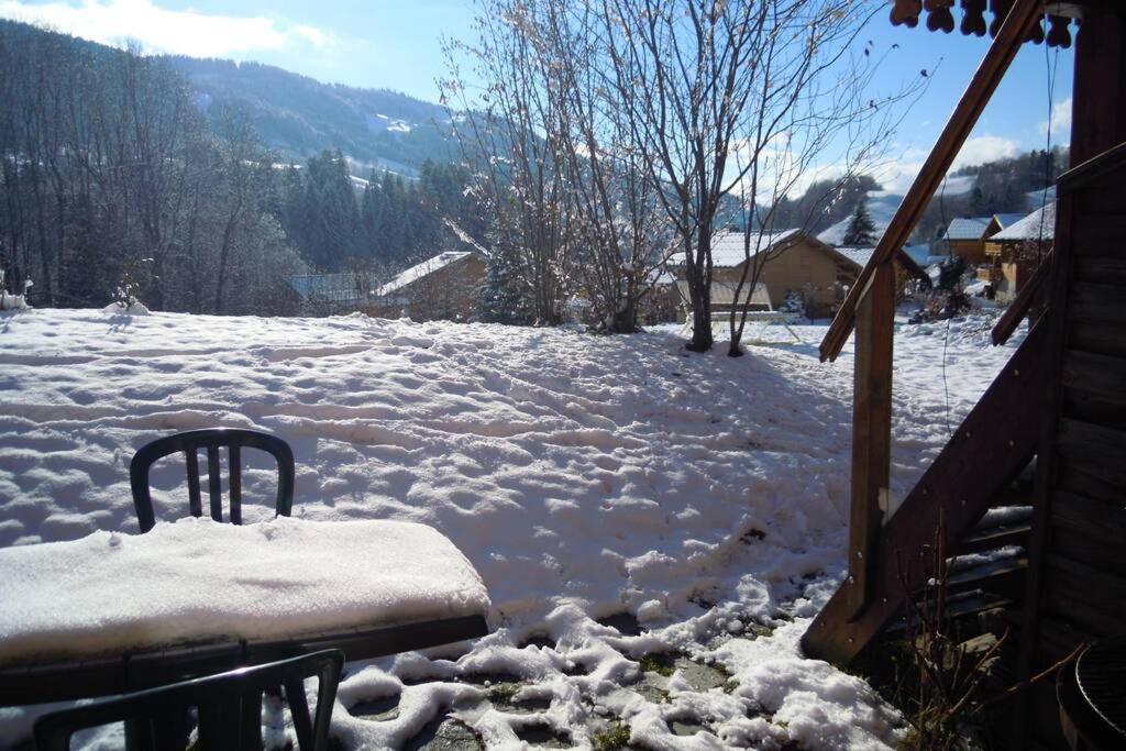 A4 Km De Megeve Tres Joli Studio Avec Jacuzzi ,Vue Sur Les Montagnes Au Calme Praz-sur-Arly Εξωτερικό φωτογραφία